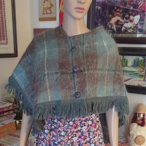 Vintage 1960s Andrew Stewart Mohair Wool Blend Cape